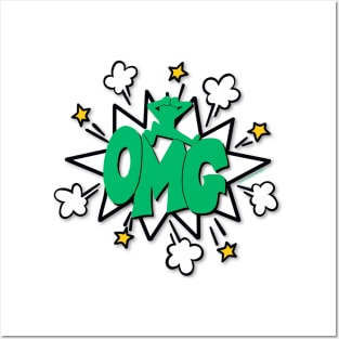 OMG!! Comic Bubble Green Posters and Art